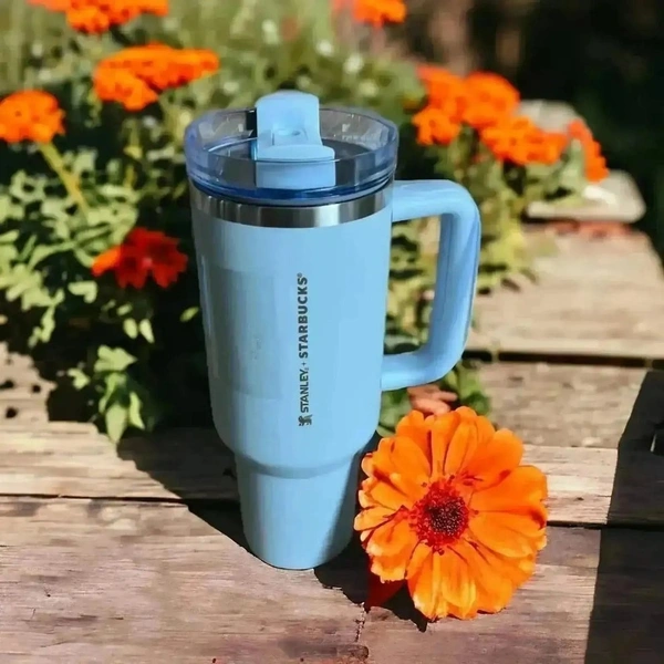 Stanley x Starbucks Holiday Red 40oz Tumbler Cup - Limited Edition - Cyan Aqua