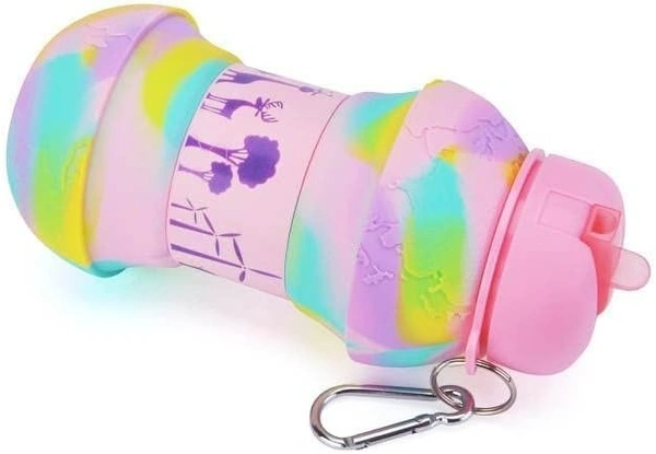 FOLDABLE BOTTLE Earth Water For Picnic, Sports, School, Travel, bicycle, Birthday Gifts, Shockproof, Silicone Collapsible Drink cup with Carabiner Clip  Last 5/6 pcs left  Color random only