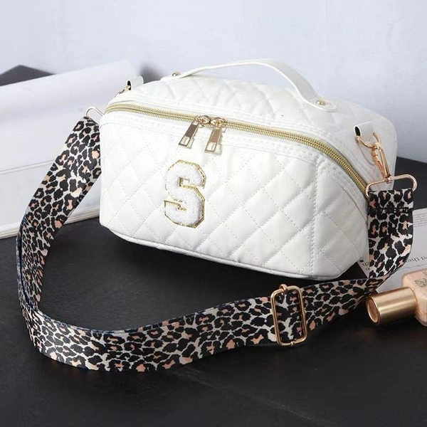 PU LEATHER SLING/MAKEUP POUCH WITH SLING STRAP.Premium quality. Color random only Real pic shared