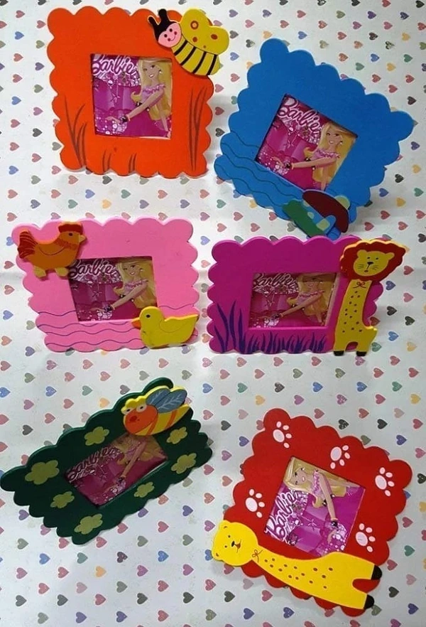 Woodem cute Animal design photo frame with stand