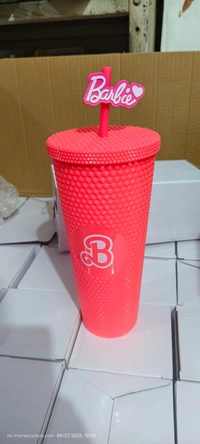 Barbie acrylic tumblers box packing   1200ml one pc  - Red