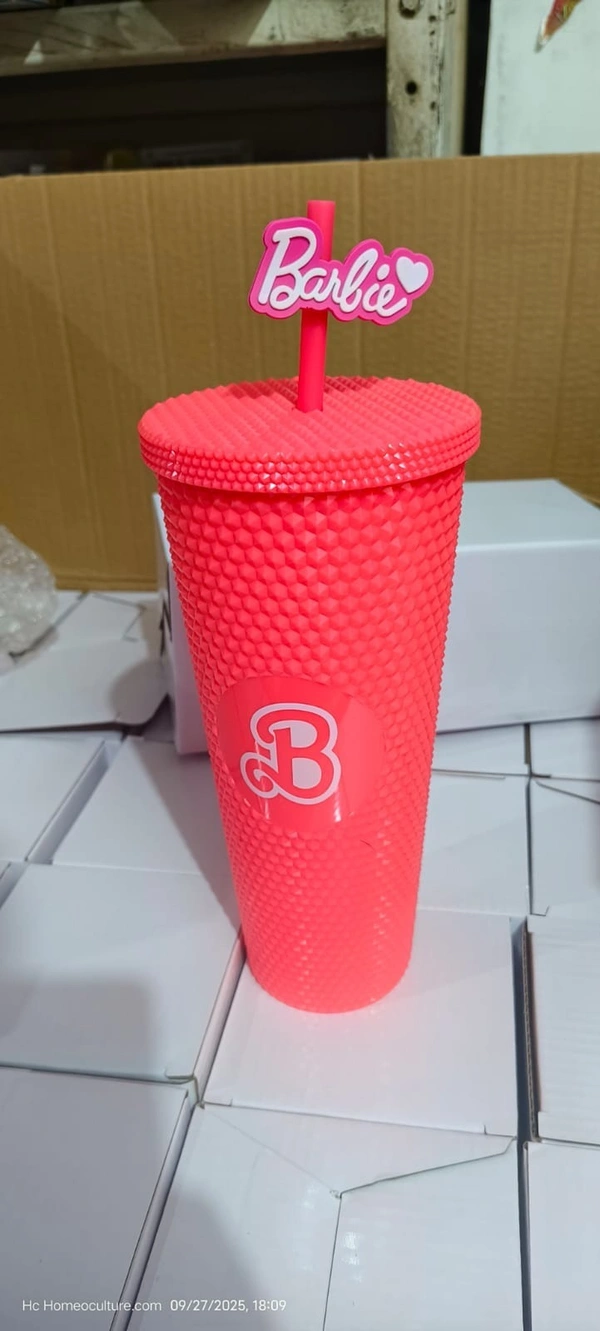Barbie acrylic tumblers box packing   1200ml one pc  - Red
