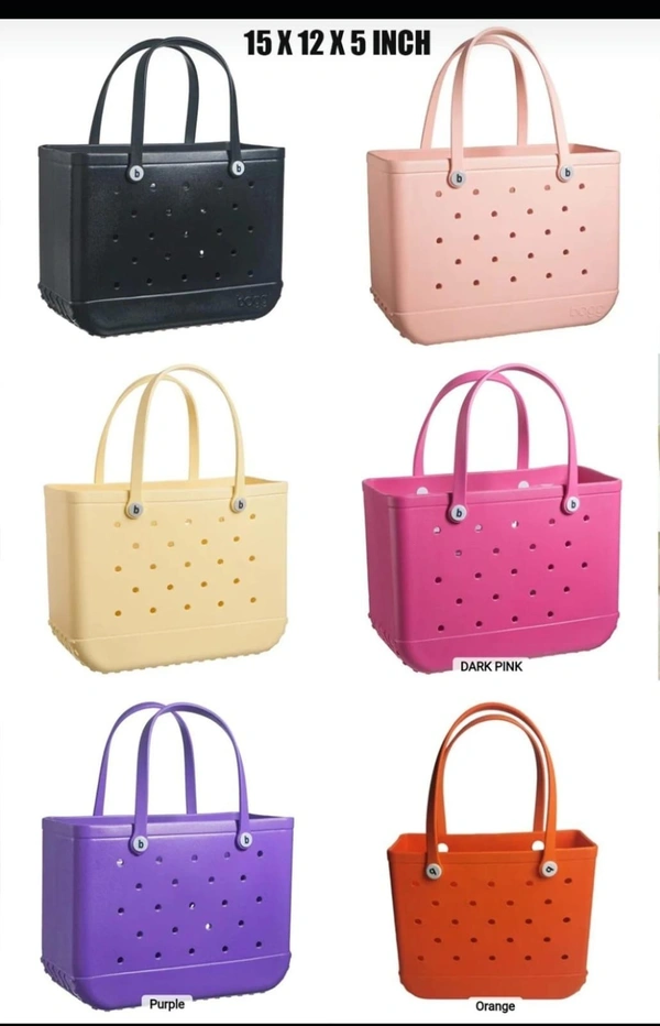 Beach Tote Bag Waterproof Open Hole Beach Basket Bag for Boat Outdoor Summer 38cmx32cmx13cm 15x12x5 inches