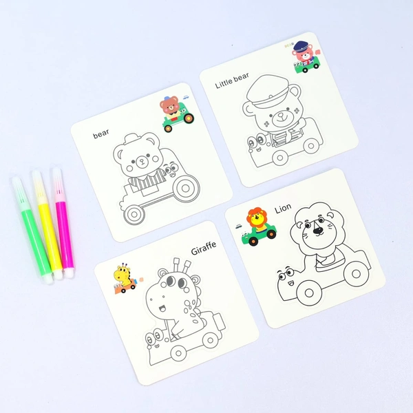 New diy coloring cards kids Hardboard material