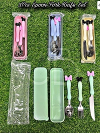 3 pc spoon fork knife set in a box