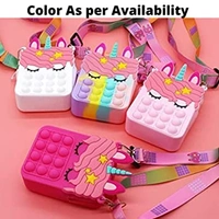 Homeoculture Combo of Fidget Popit Pouch & Sling Bag Pop it Stationary Kit - Coin Pouch, Stationary Organizer Set - Birthday Return_Gifts for Kids (Multicolour)