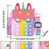 Homeoculture Combo of Fidget Popit Pouch & Sling Bag Pop it Stationary Kit - Coin Pouch, Stationary Organizer Set - Birthday Return_Gifts for Kids (Multicolour)