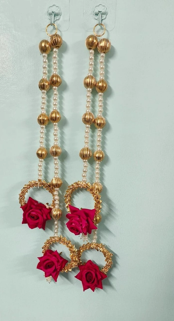 New rose bandanwar with hangings Color random