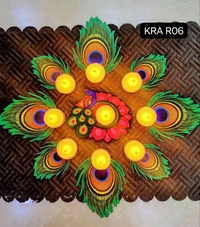 Morpankh Rangoli SetMDF base RangoliSet of 9 pcs t light holders - Pack of 3 Sets