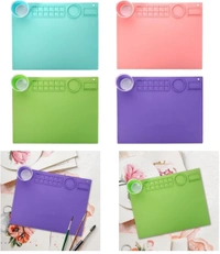 Silicon paint mat with double cup