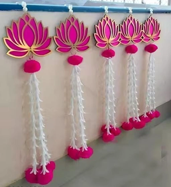 New lotus hangings set of 5 Colors available red and pink Size 18 inch approx