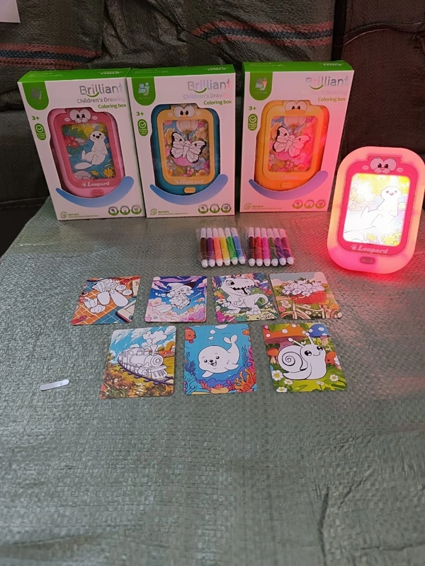 Drawing coloring pad with light.Color random only girl or boy choice possible
