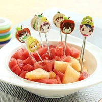 New premium quality steel fruit fork set with stand 8 forks