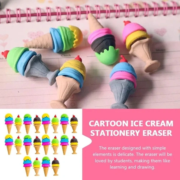 New mini icecream erasers Box of 48 pcs