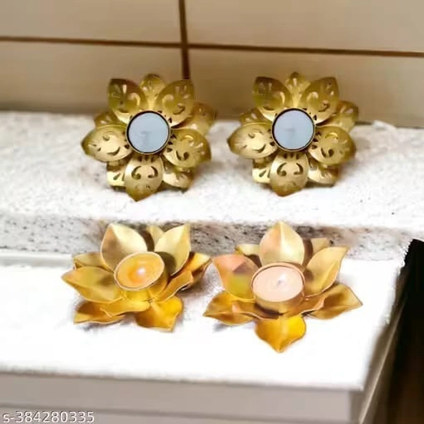 Jali or plain tealight holder in metal  