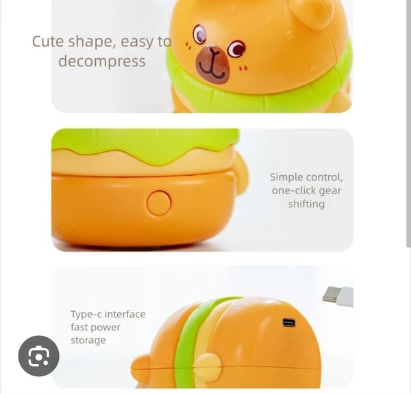 CUTE capybara hand fans with usb charging. Color random only
