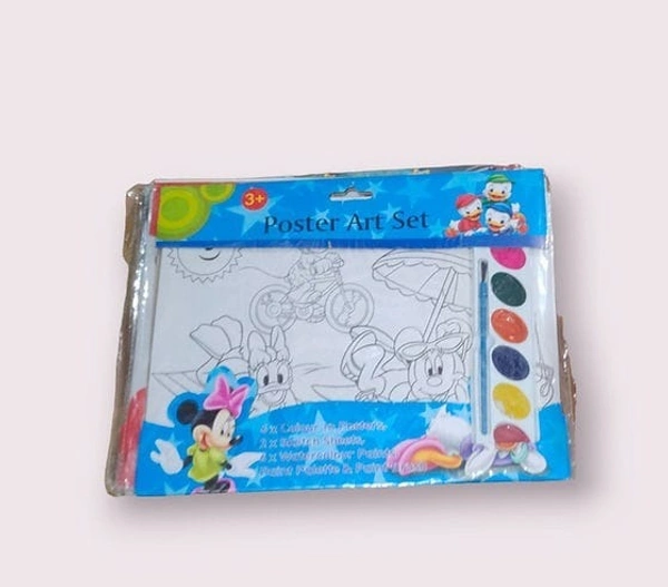 Poster art set Contains 6 x Colour In Posters 2 x Sketch Sheets 6 x Watercolour Paints Paint Palette & Paint Brush