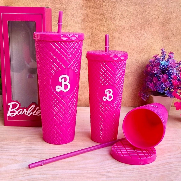 Barbie acrylic tumblers set of 2 in box packing   1200 & 700 ML 
