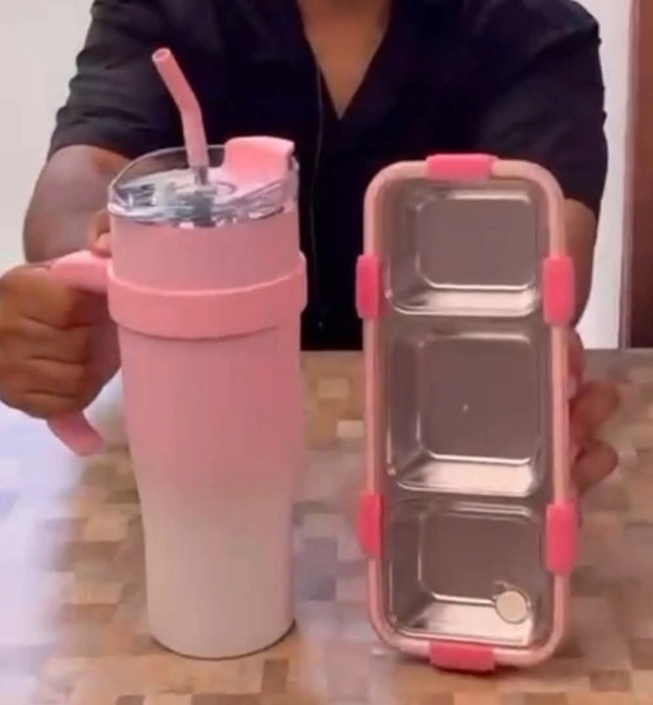 lunch box & stanley combo Pink combo n green combo - pink