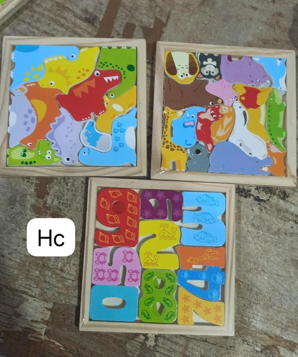 Multi designs wooden puzzles  Design random only no choice possible Real pic shared