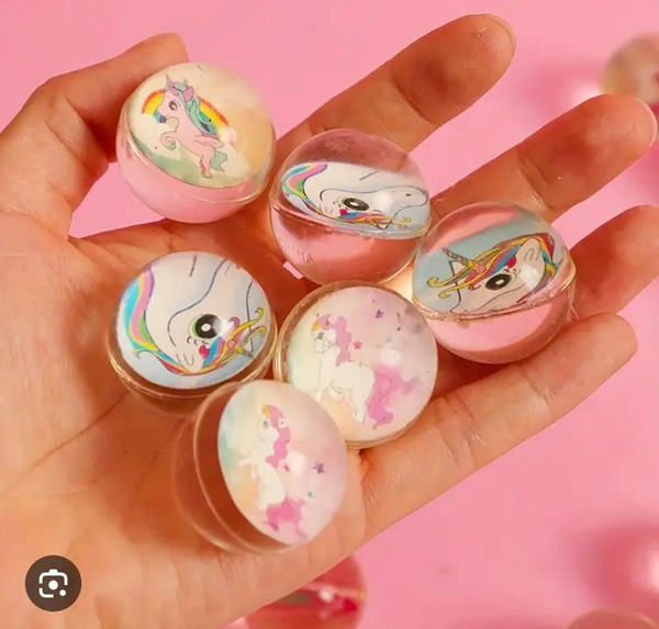 beautiful design crystal clear unicorn crazy bouncing ball.   70 pc boxes