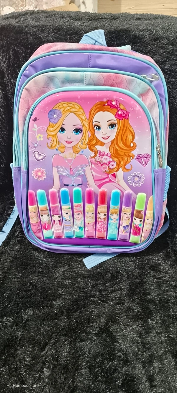 New 17 inch premium quality school bags 3 zips n 2 bottle holders on both sides