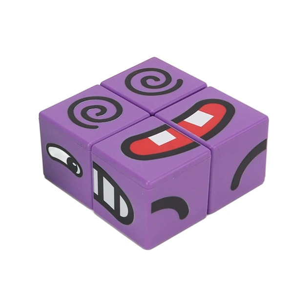 FACE CHANGING PUZZLE GAME  The set comes with 16 different wooden emoji cubes and multiple expression cards.