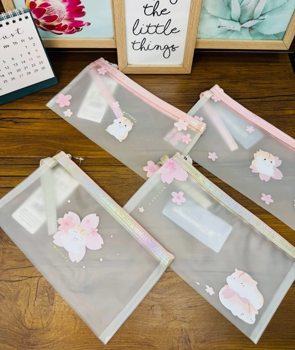 New premium quality transparent pencil pouch Design random only