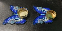 Mdf tealight holder in mandala and evil eye and butterfly.Buy any design 2 pcs. Wax tealight included Size 4 inches