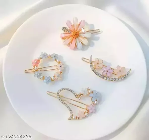 Homeoculture Fancy Hair Clips for Girls & Women (Pack of 4 pieces)