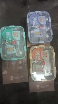 Teddy bear steel lunch boxes with extra small box