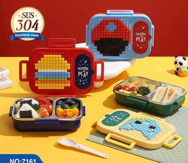 Lego steel 2 grid lunch box 600 ml