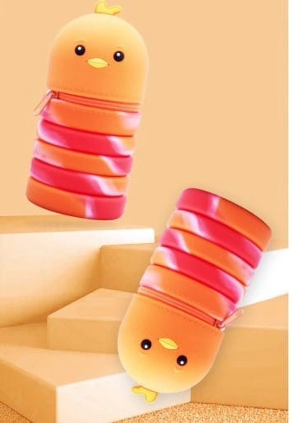  Silicon expandable pencil pouch 