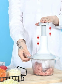 Homeoculture Food Chopper, Steel Large Manual Hand-Press Vegetable Chopper Mixer Cutter to Cut Onion, Salad, Tomato, Potato - 0.5