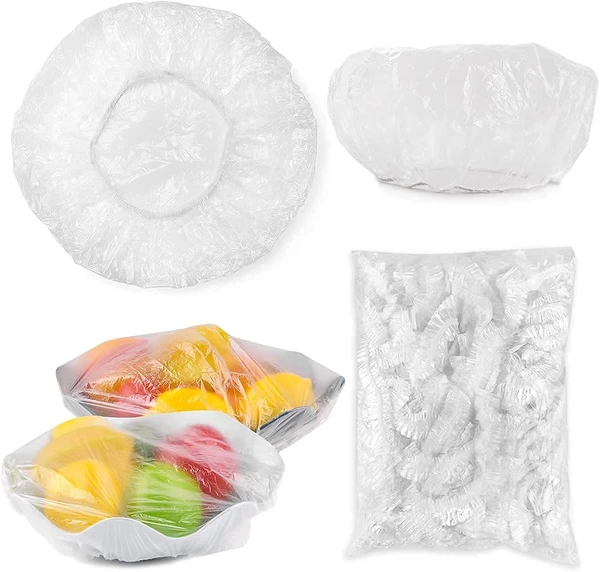 Homeoculture HomeoCulture 100 Piece Reusable & Elastic Plastic Food Storage Covers, Fresh Keeping Bags Used For Bowl Covers And Food Stretch Lids, Universal Stretch Warp Bowl Cover For Kitchen & Outdoor Picnic Camping - 0.5