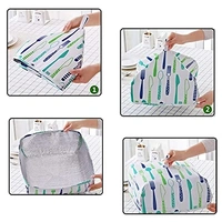 Homeoculture 2 Pcs Insulated Food Cover 1 Big 1 Small Spoon Print | Foldable Aluminum Foil Insulated Reusable Food Cover Lid Set of 2 | Anti-Dust | Heat Preservation | Dustproof | Insectproof | Combo - 0.5