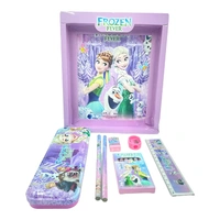 HomeoCulture Frozen Stationery Kit Set for Boys, Stationery for School, Red Color Pencil Eraser Pencil Case Scale Sharpener Crayons and Gift Set (Multi Color – 7 in 1 Set)