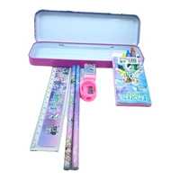 HomeoCulture Frozen Stationery Kit Set for Boys, Stationery for School, Red Color Pencil Eraser Pencil Case Scale Sharpener Crayons and Gift Set (Multi Color – 7 in 1 Set)