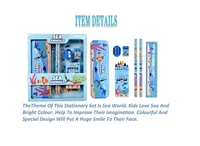 Homeoculture HomeoCulture New Pinch Sea Animal World Stationary Kit for Girls Pencil Pen Book Eraser Sharpener - Stationary Kit Set for Girls/Boys Birthday Gift (Multicolor) - 0.5