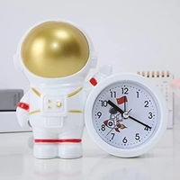 Homeoculture HomeoCulture Pack of 1 Space Theme Astronaut Robot Alarm Clock Space Twin Bell Rocket Astronaut Theme Study Table Clock Silent Bedside Alarm Clock for Kids Room Girls Boys Stationary Birthday Kanjak Return Gift(Random Colour) - 0.5