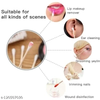 Homeoculture (Pack of 600pcs) Wooden Stick Double Head Tips Natural Pure Cotton Ear Buds Swabs Ear Cleaning Picks - Pure Cotton Ear Buds for Cleaning Cosmetic Tool Makeup Removal Wound Care - 0.5