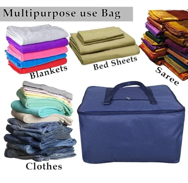 5 piece Polyester Plain Blanket Cover Bag jumbo Storage bag, Capacity: 20 Kg Random COLOR