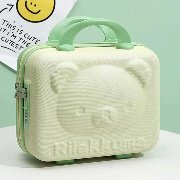 Premium quality kids mini suitcase cum vanity with lock - Teddy Bear