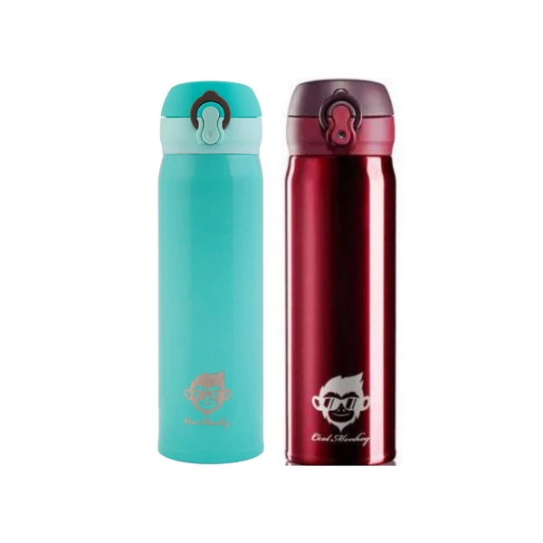 Homeoculture Stainless Steel Vacuum Insulated Fridge Water Bottle random color as per availability - 0.5