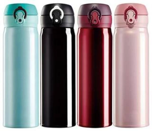 Homeoculture Stainless Steel Vacuum Insulated Fridge Water Bottle random color as per availability - 0.5