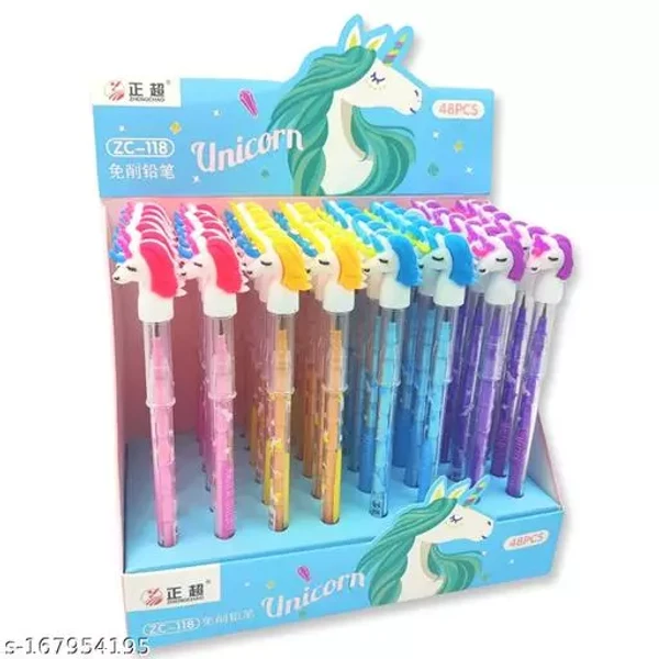 Homeoculture Unicorn Fancy Pencils Push Pencils for Kids Birthday Return Gifts Party Favours Favors Take Away Gifts (12) - 0.5