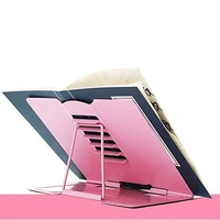 Homeoculture Unicorn Metal Adjustable Portable Reading Book Bookends Foldable Stand Holder Bookshelf Document Holder Base Stationery Metal Bookshelf Book Reading Stand Holder Rack Home Storage Supplies - 0.5