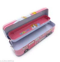 Homeoculture Unicorn Metal Double Decker Pencil Box with Moving Tyres for kids/ Girls - 0.5