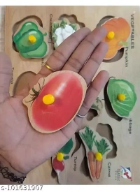 Homeoculture Vegetables in Wooden Puzzle /Latest Wooden Puzzle for Kids / Educational Toy for Kids