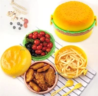 �Burger Shape Lunch Box for Kids - Lunch Box for Kids, Tiffin Box, Lunch Box Leak Proof Plastic Lunch Box, Lunch Box with Compartments